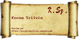 Kocsa Szilvia névjegykártya