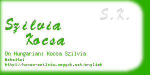 szilvia kocsa business card